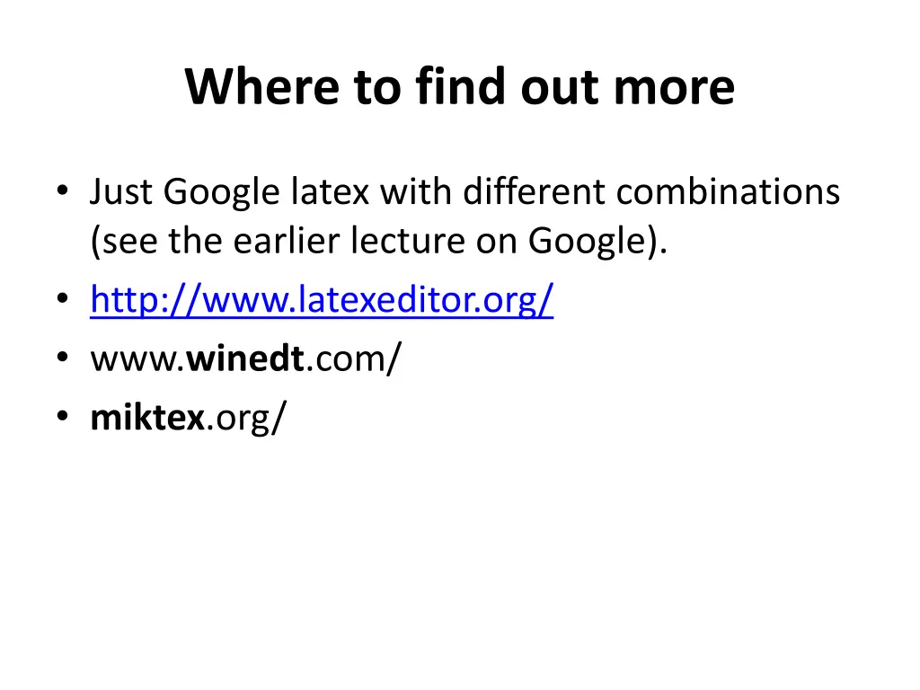 where to find out more