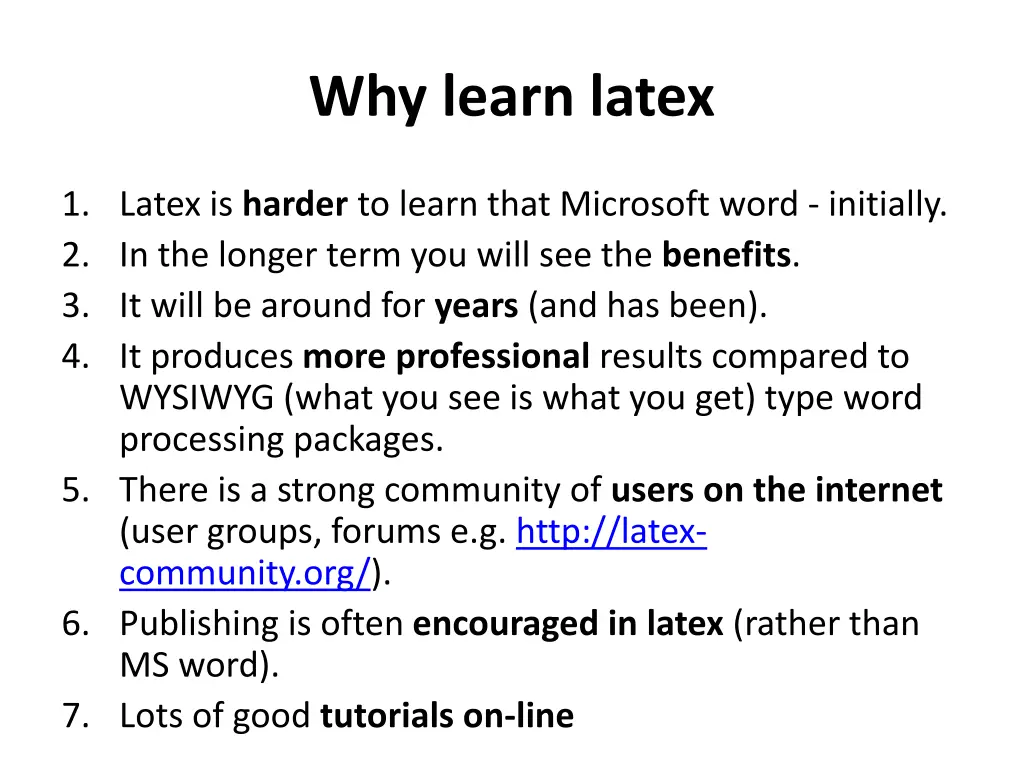 why learn latex