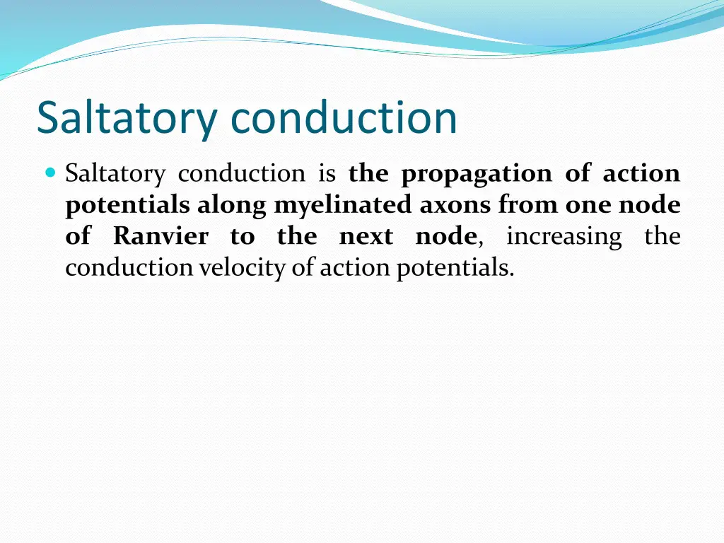 saltatory conduction