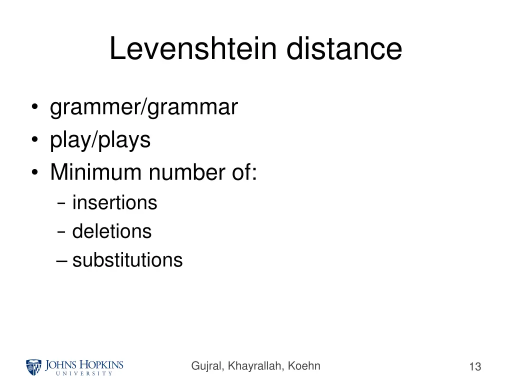 levenshtein distance