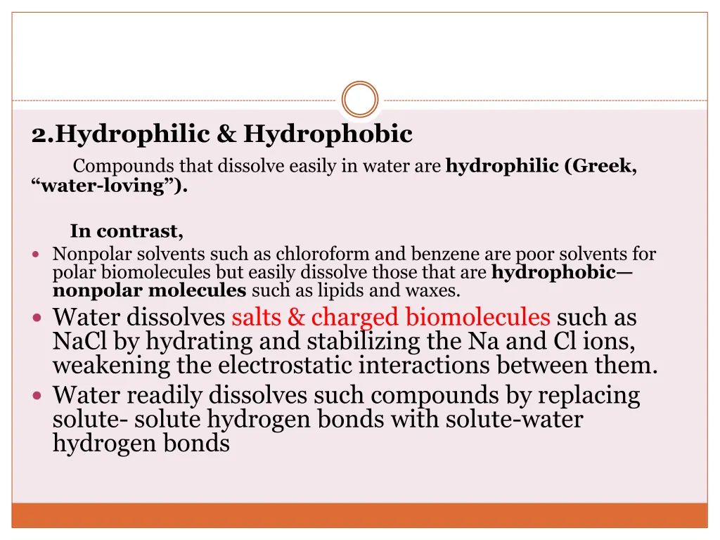 2 hydrophilic hydrophobic compounds that dissolve