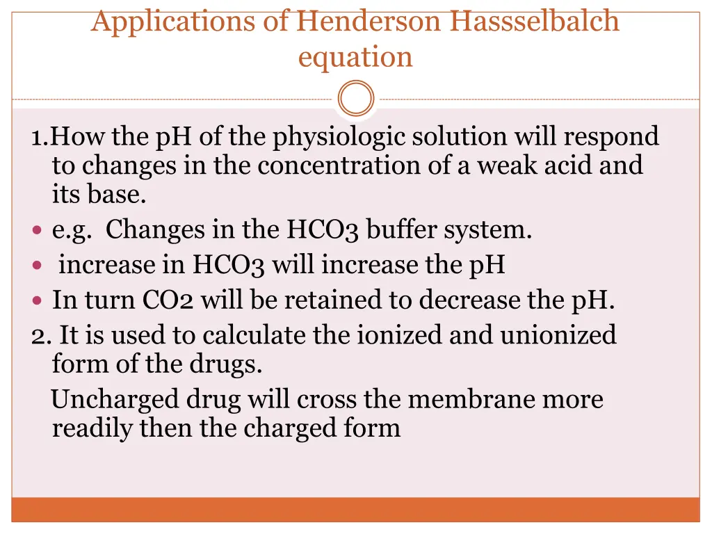 applications of henderson hassselbalch equation