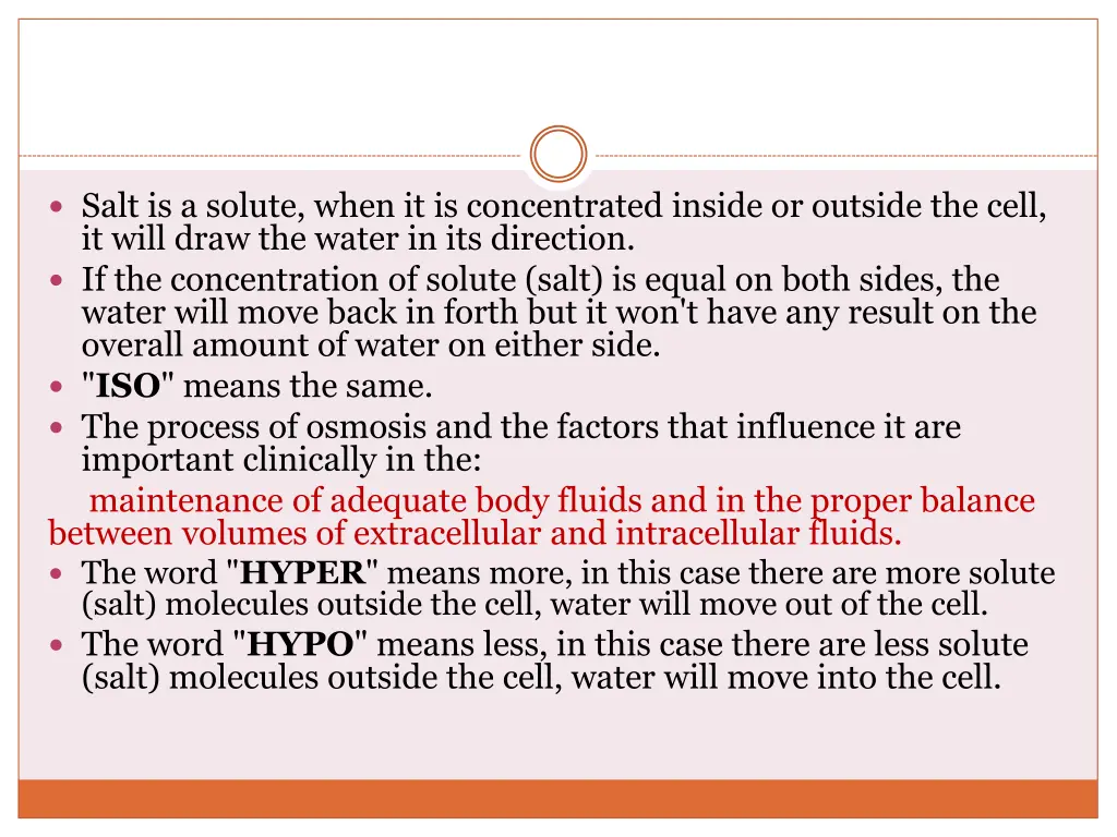 salt is a solute when it is concentrated inside