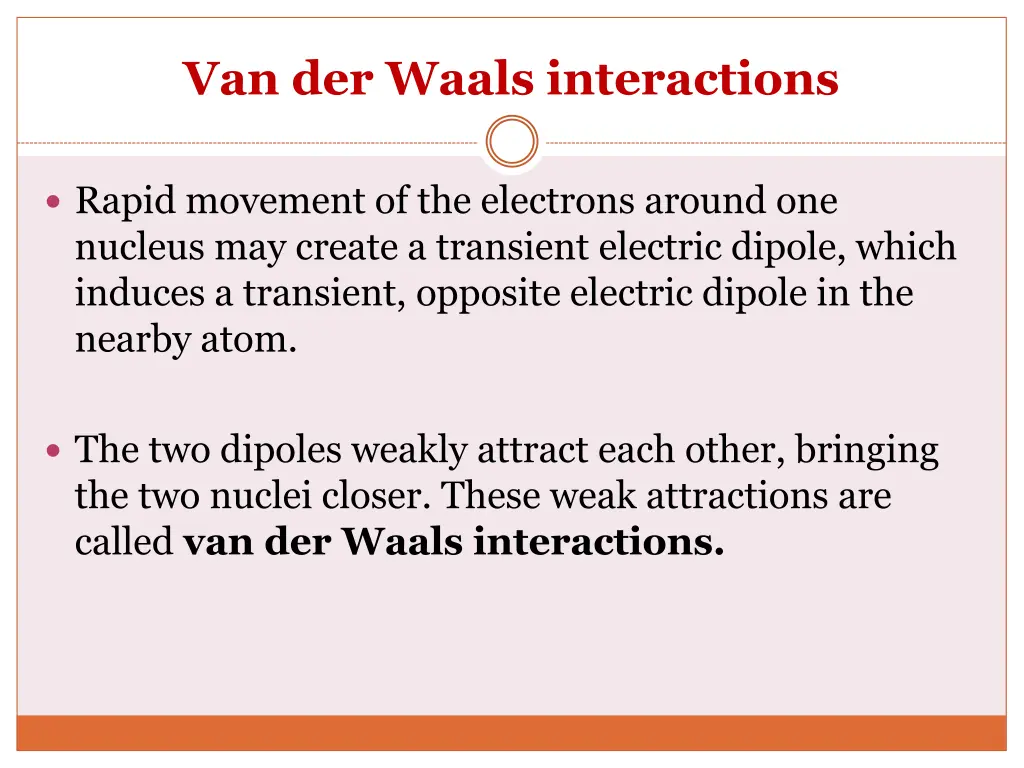 van der waals interactions