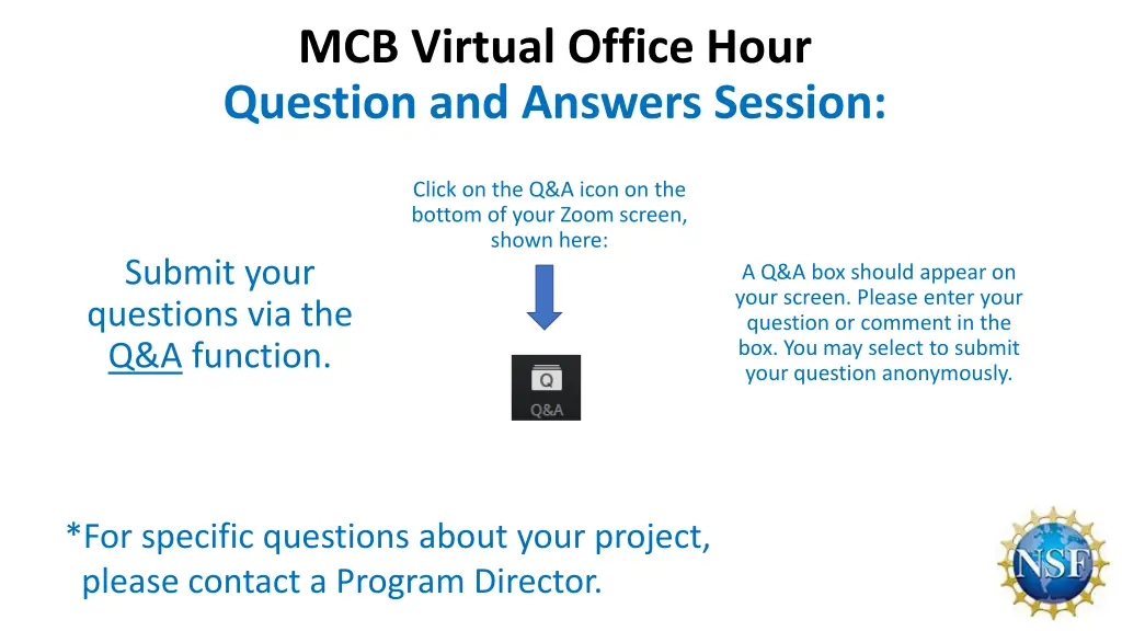 mcb virtual office hour question and answers