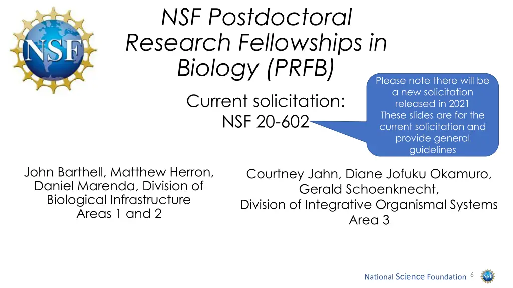 nsf postdoctoral research fellowships in biology