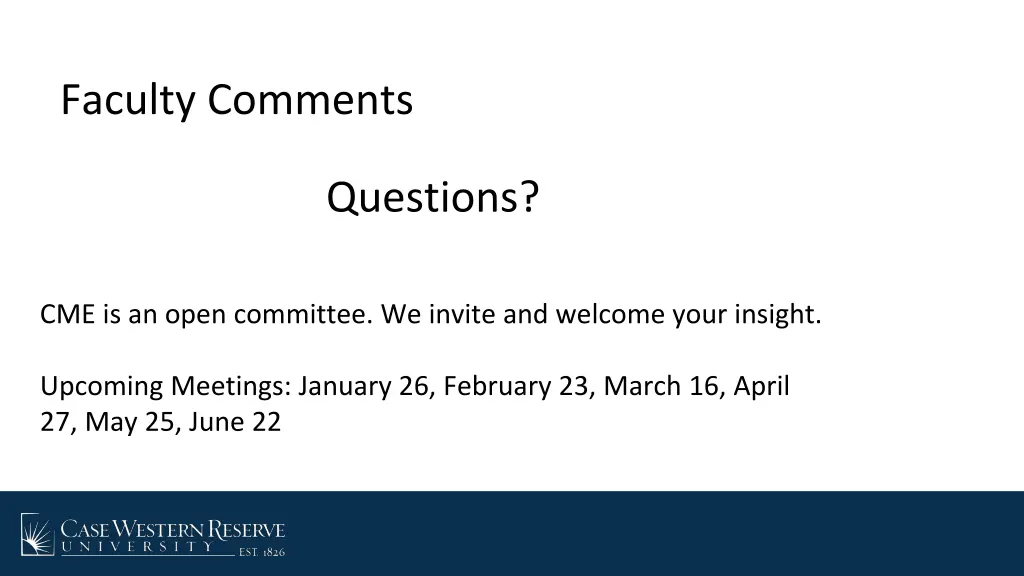 faculty comments