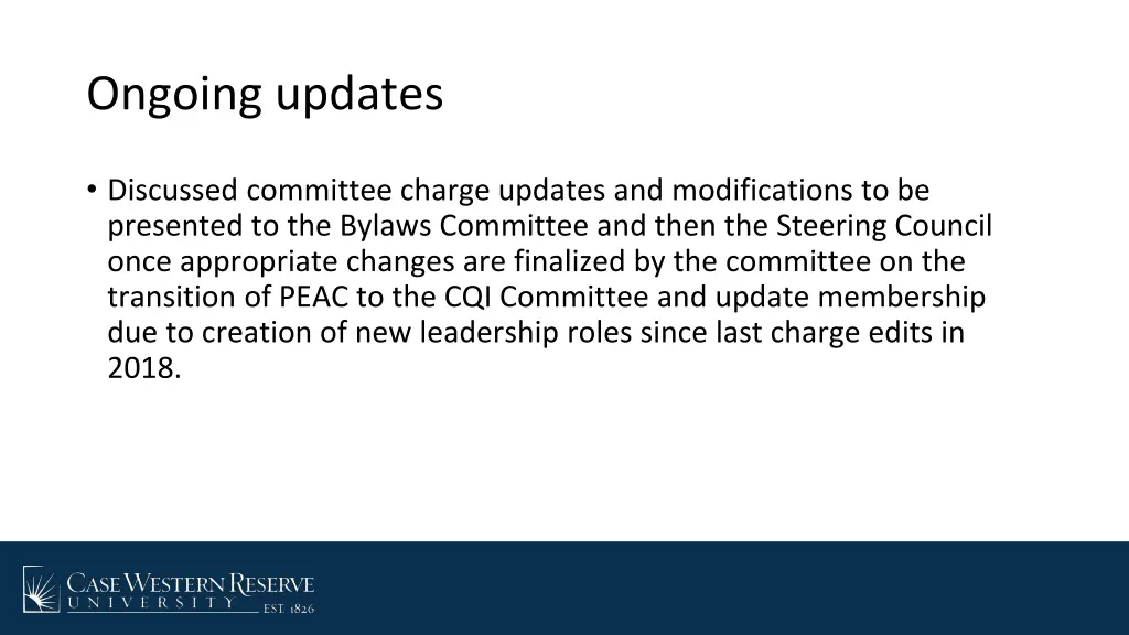ongoing updates