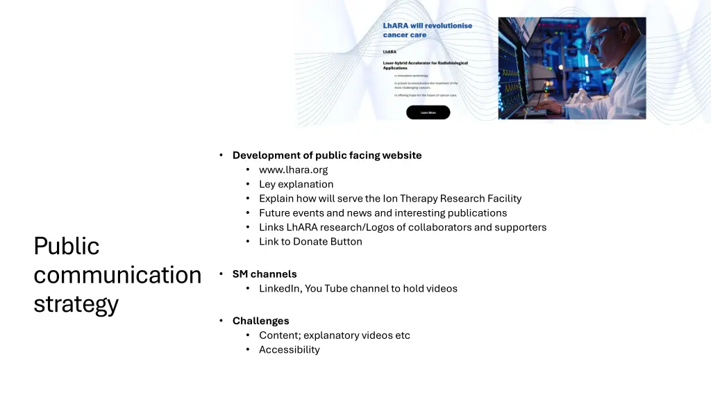 development of public facing website www lhara