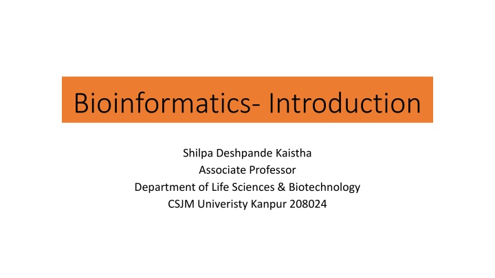 bioinformatics introduction