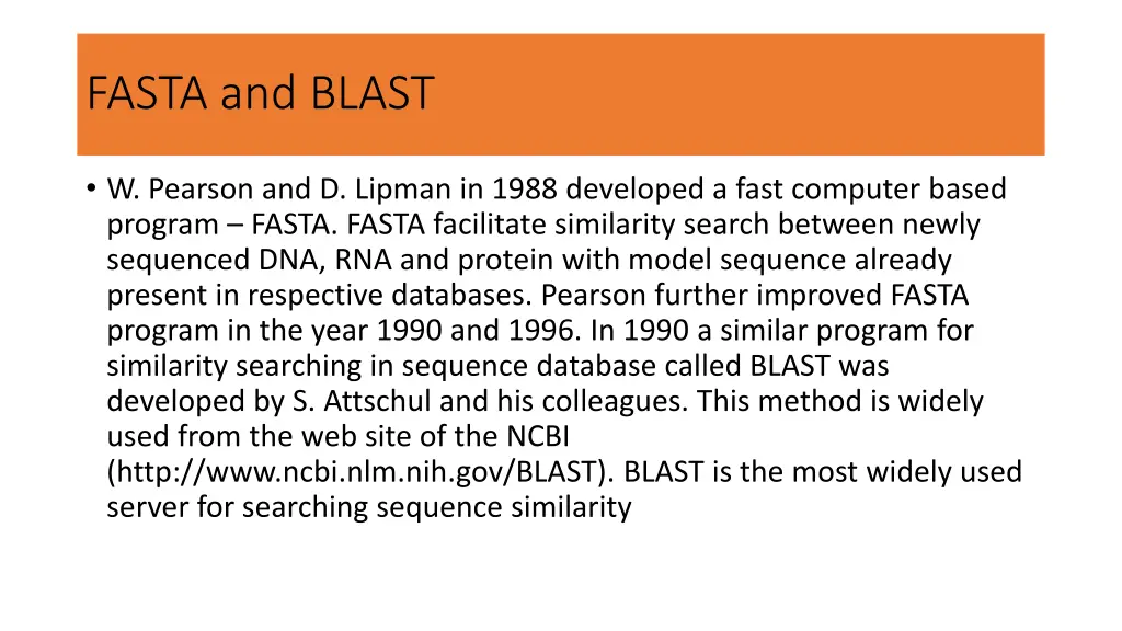 fasta and blast