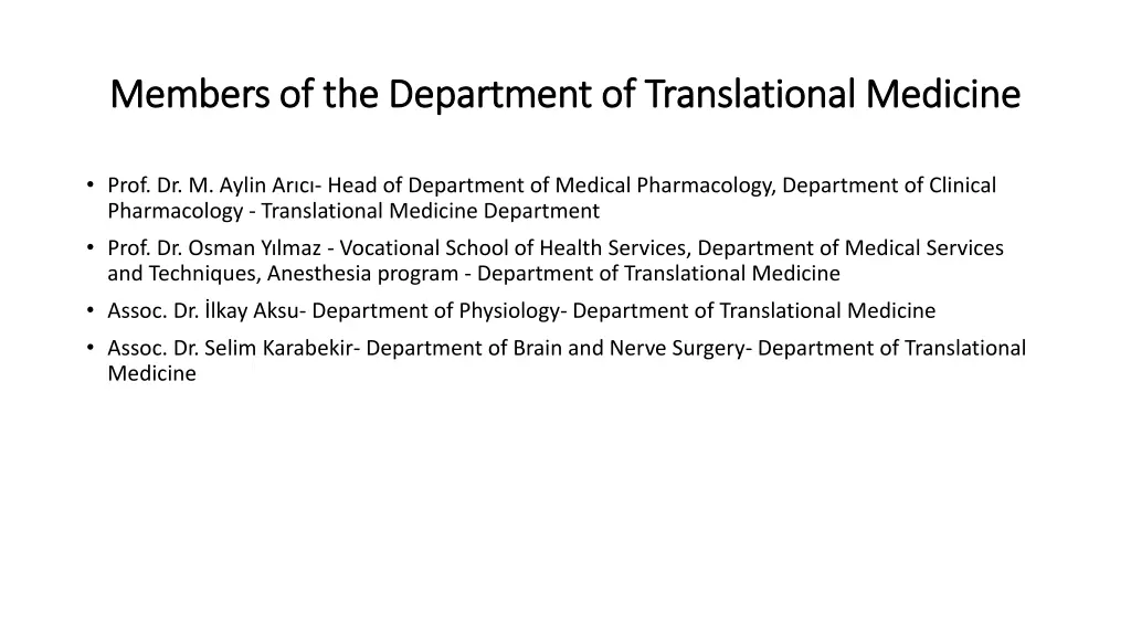 members of the department of translational