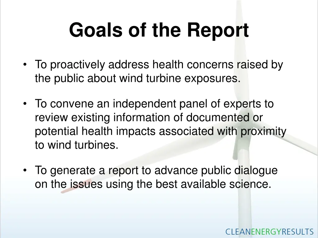 goals of the report