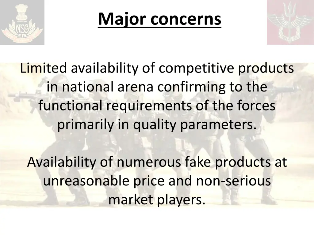 major concerns