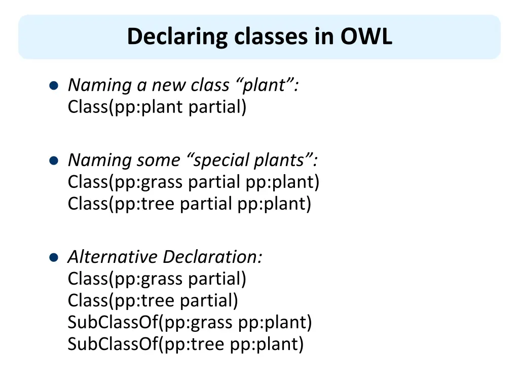 declaring classes in owl