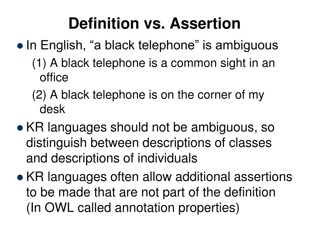 definition vs assertion 1