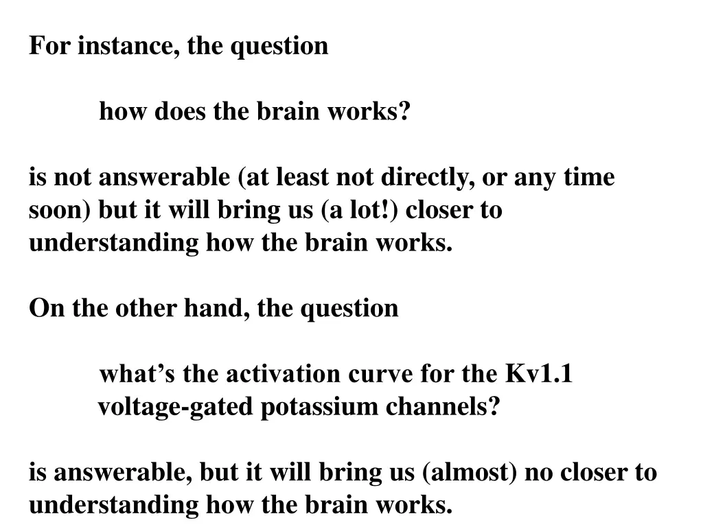 for instance the question