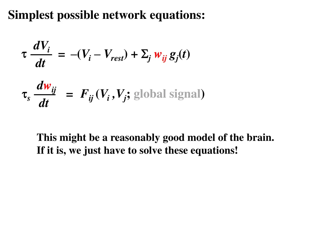 simplest possible network equations 6