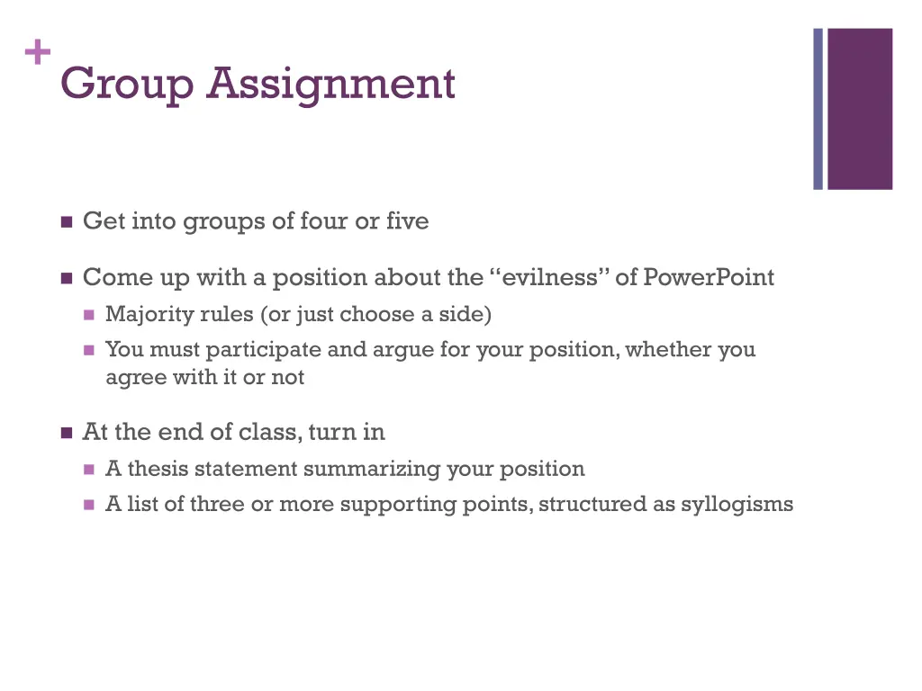 group assignment
