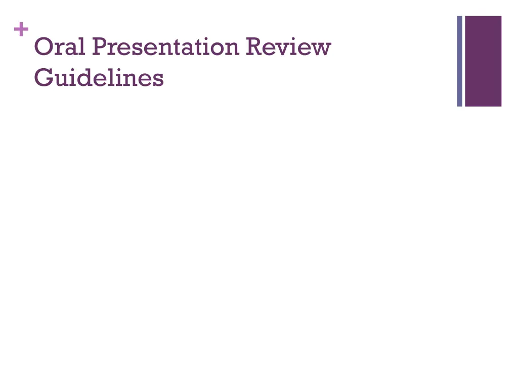 oral presentation review guidelines