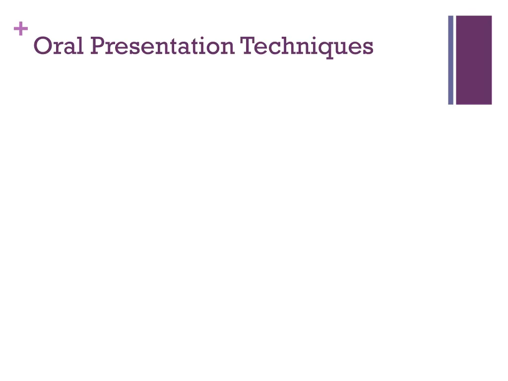 oral presentation techniques