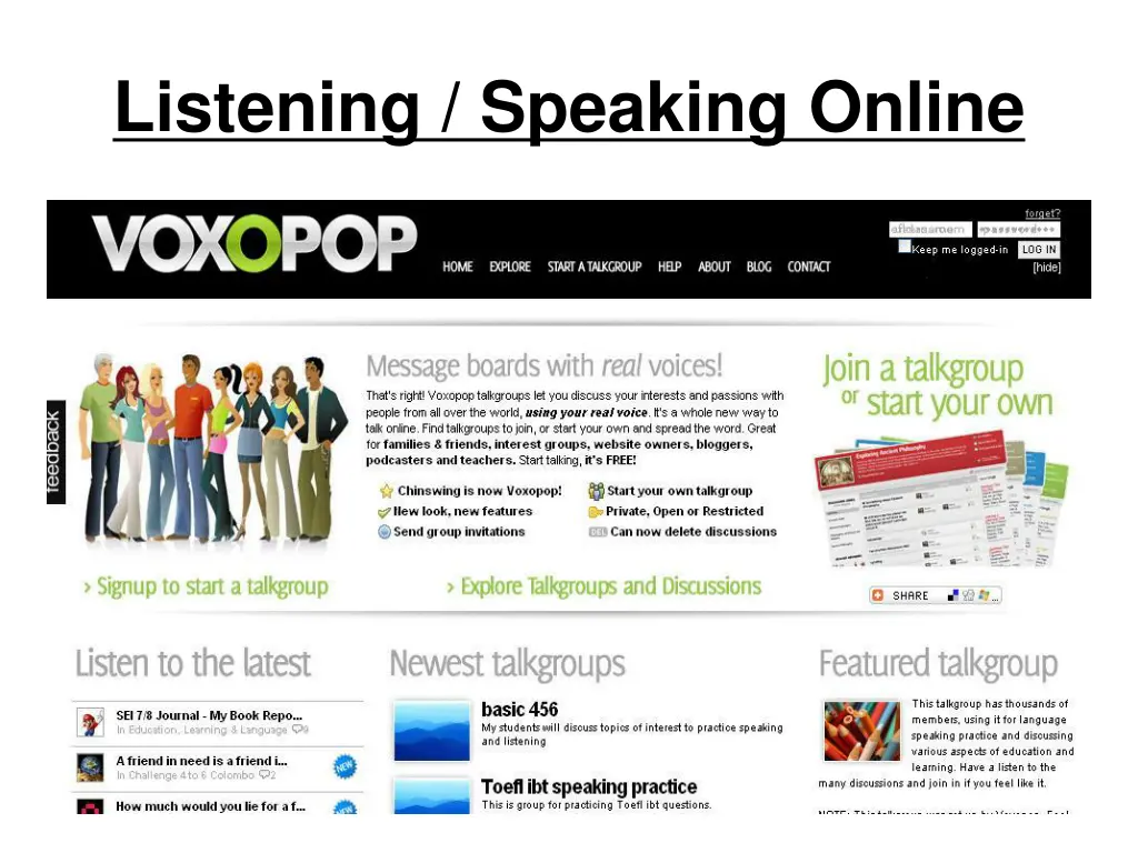 listening speaking online