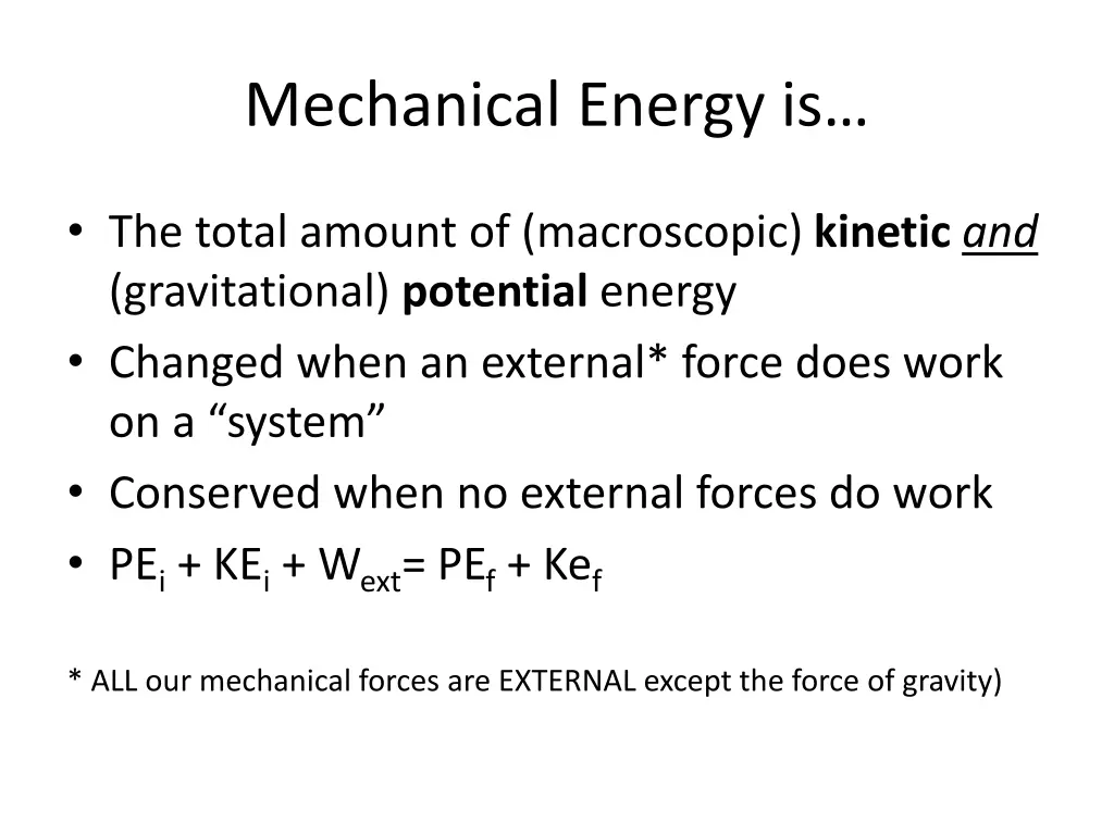 mechanical energy is