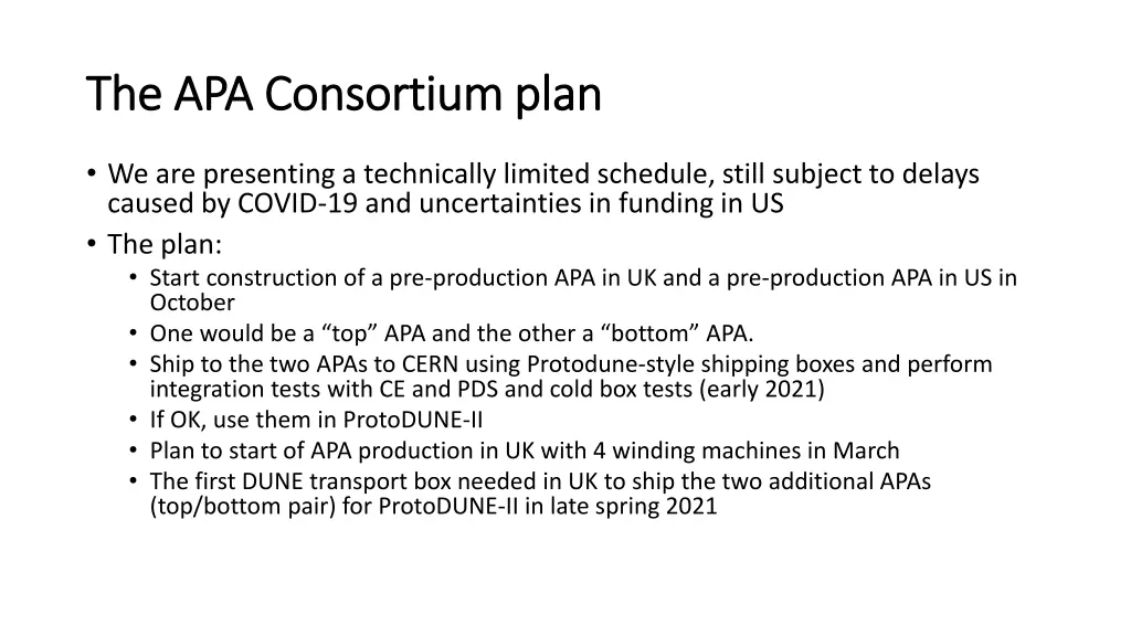 the apa consortium plan the apa consortium plan