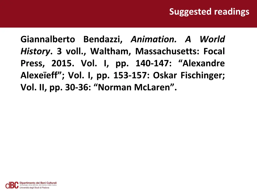 suggested readings