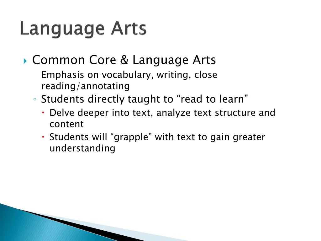 common core language arts emphasis on vocabulary
