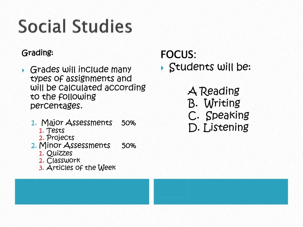 focus students will be
