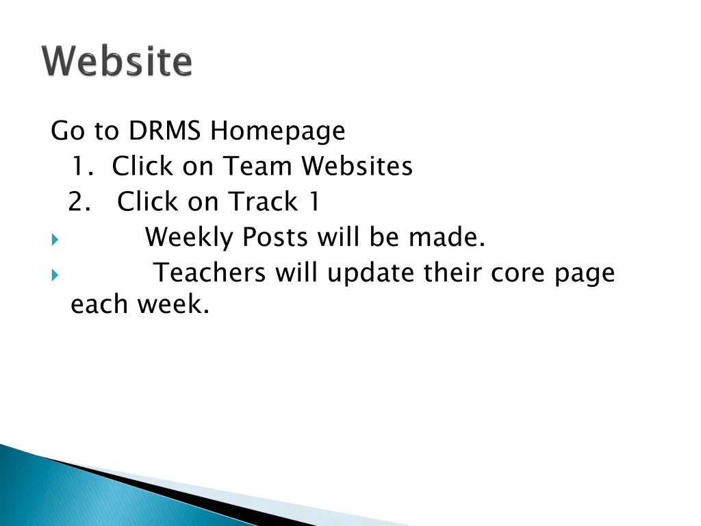 go to drms homepage 1 click on team websites