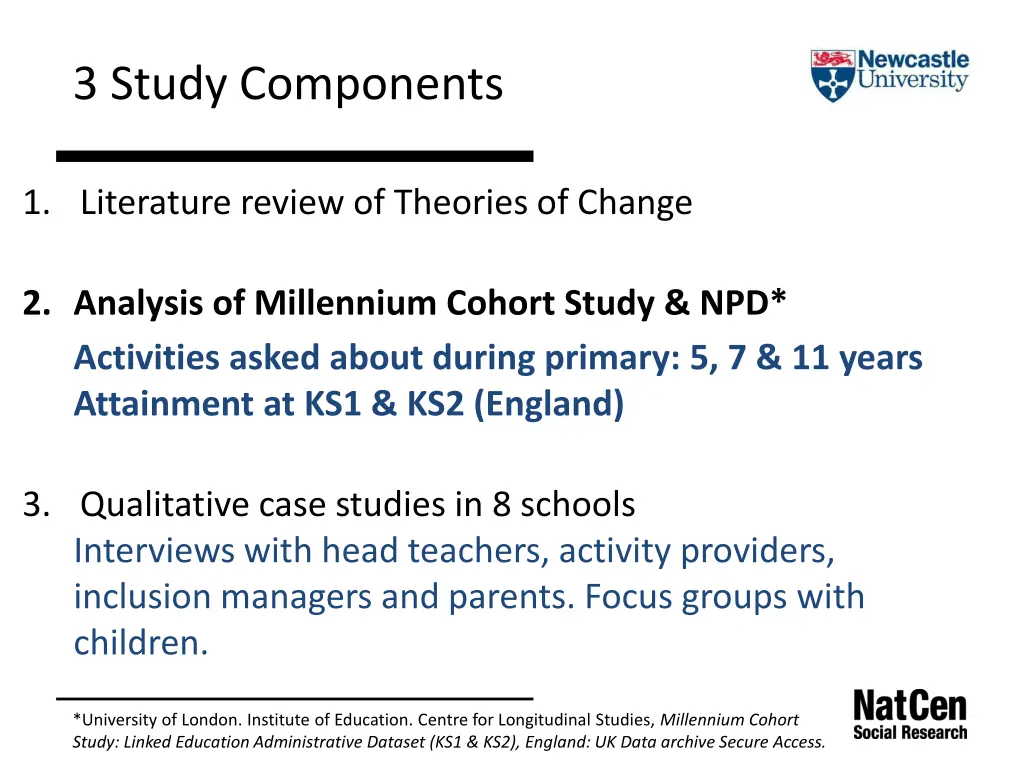 3 study components