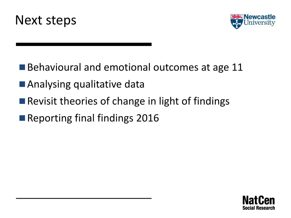 next steps