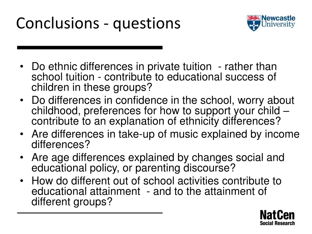 conclusions questions