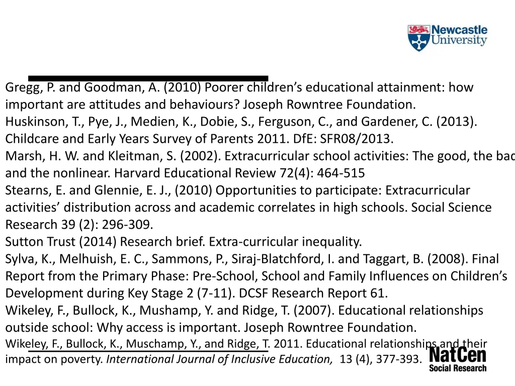 gregg p and goodman a 2010 poorer children