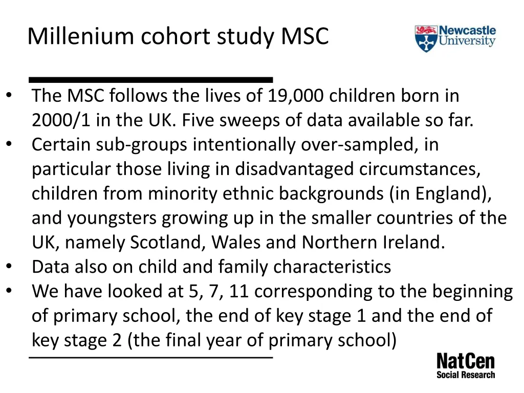 millenium cohort study msc
