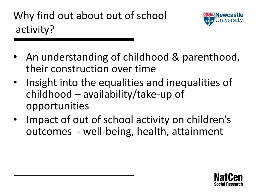 why find out about out of school activity