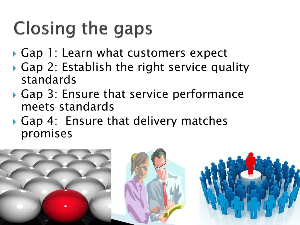 gap 1 learn what customers expect gap 2 establish