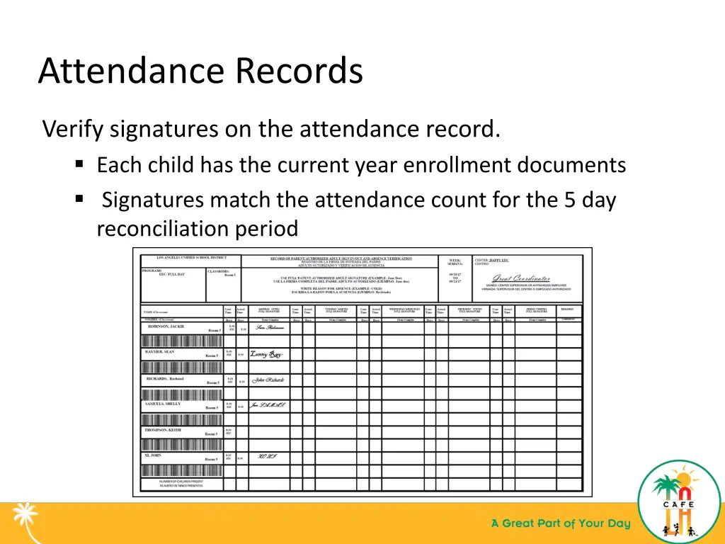 attendance records