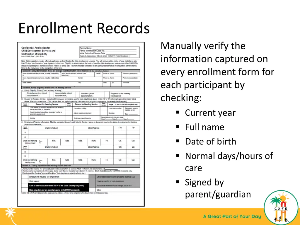 enrollment records