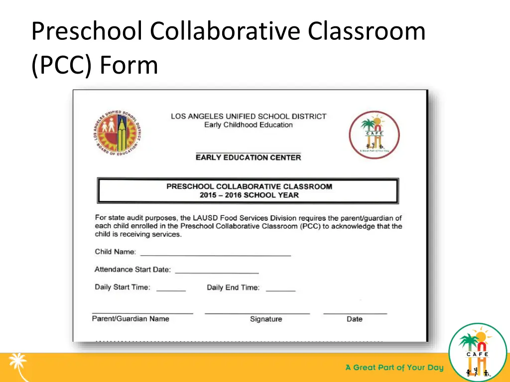preschool collaborative classroom pcc form