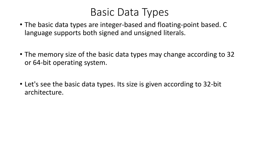 basic data types