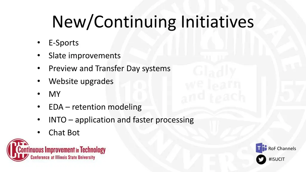 new continuing initiatives