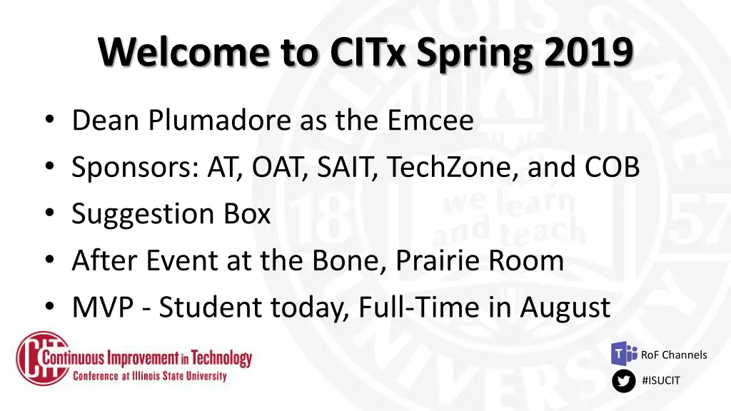welcome to citx spring 2019