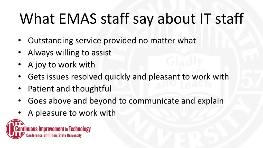 what emas staff say about it staff