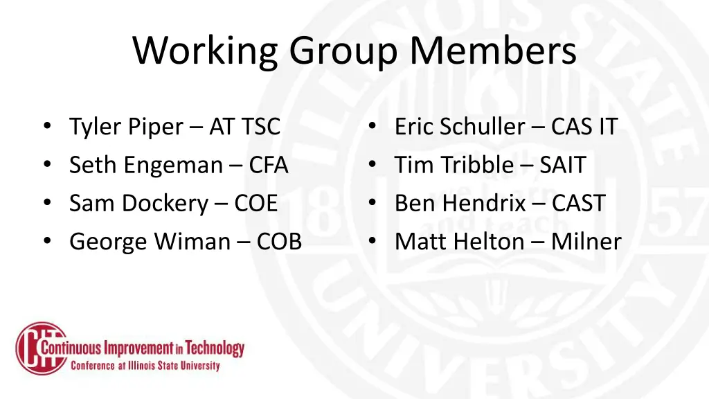 working group members