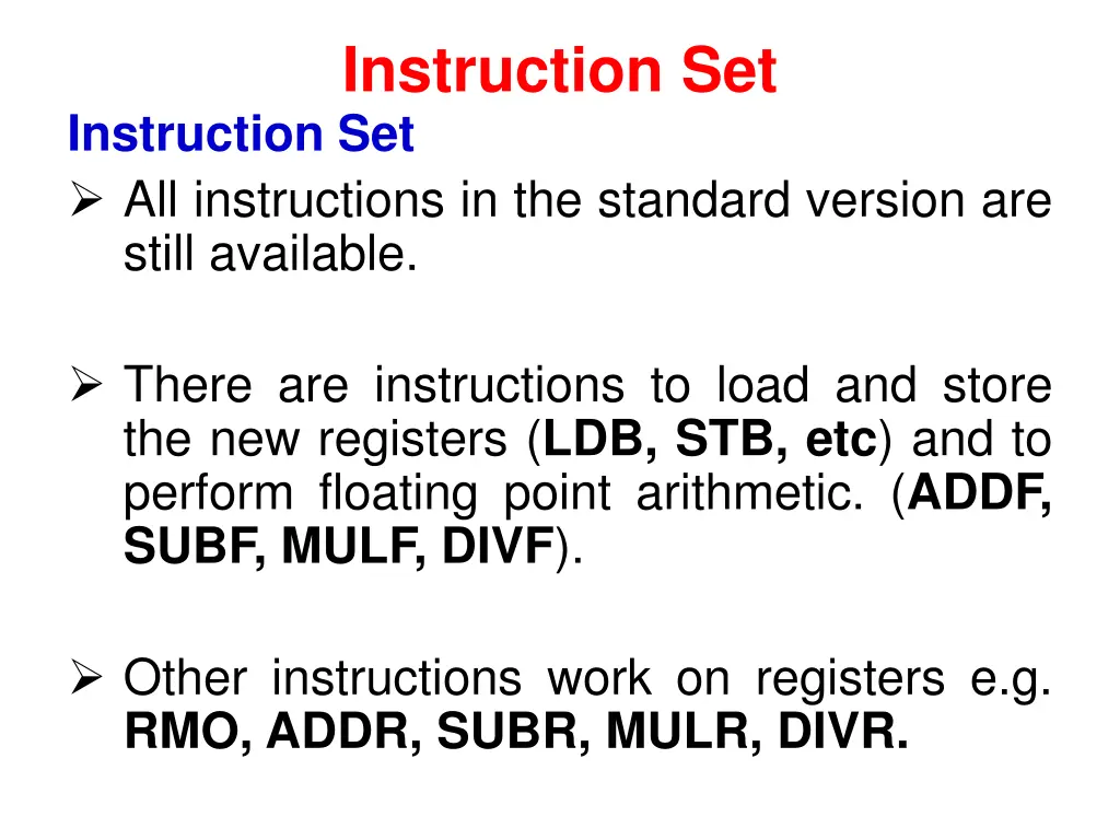 instruction set