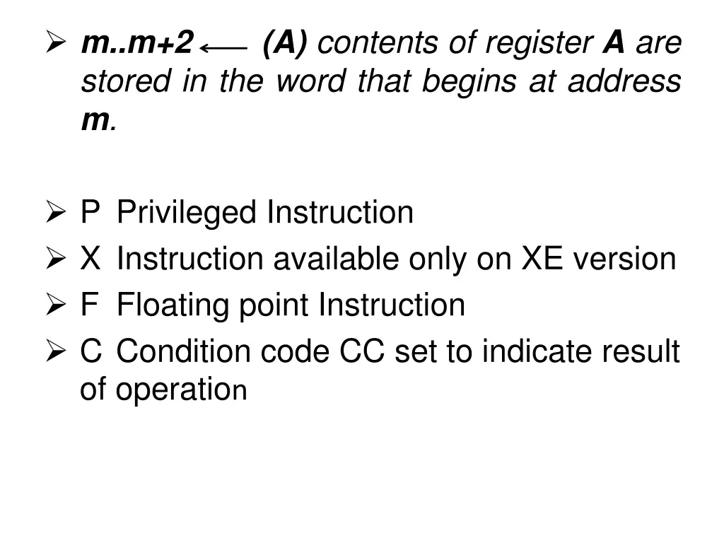m m 2 stored in the word that begins at address m