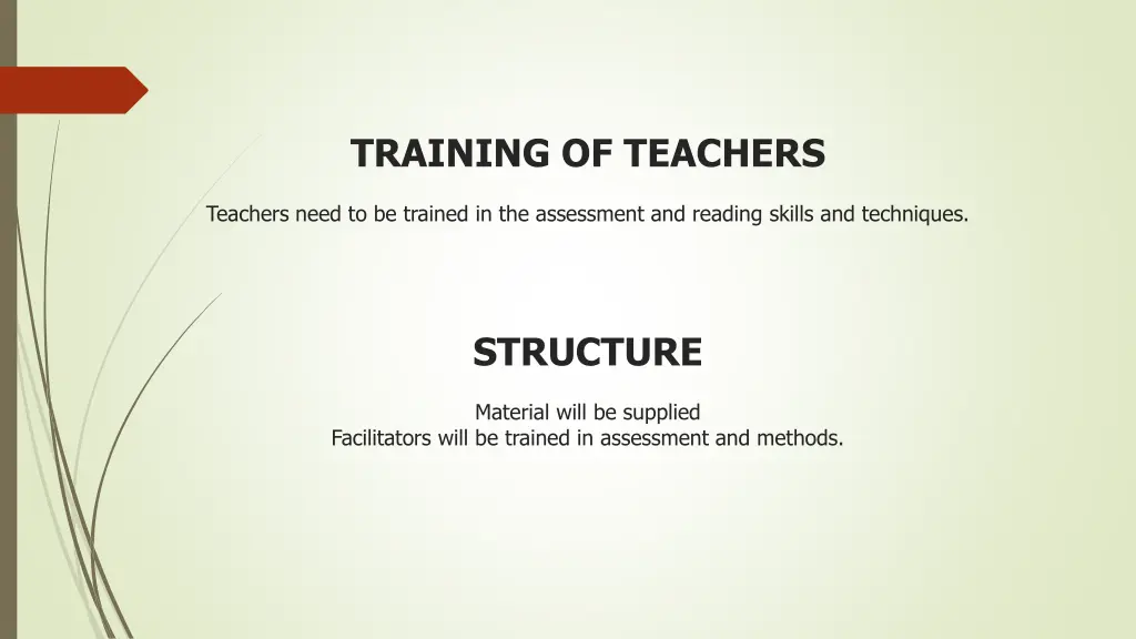 training of teachers